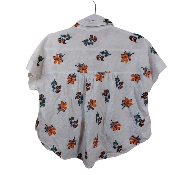 𝅺Madewell SHORT SLEEVE HILLTOP IN HAWAII BUTTON FRONT TOP- S - Picture 3 of 5